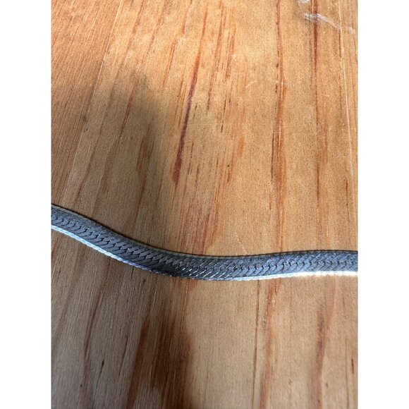 Sterling Silver 925 Herringbone Chain Necklace 23" Elegant & Versatile Design - Picture 2 of 5